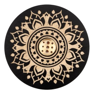 Wooden Incense & Cone Holder With Brass (Lotus) - 5 Pcs